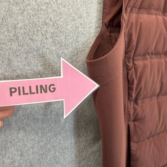 Lululemon Womens Size 8 Puffer Vest Dark Cedar Brown Nylon Goose Down & Around‎ - Picture 5 of 15